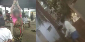 கர்நாடகாவில் தலித் பெண்ணை கம்பத்தில் கட்டி வைத்து தாக்கிய கொடூரம்!